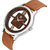 Lorenz Brown Leather Strap  Transparent Stylish Dial Analogue Watch for Men  3094K