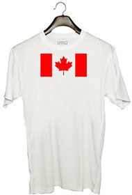 UDNAG Unisex Round Neck Graphic 'Flag | Canadian Flag' Polyester T-Shirt White