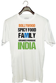 UDNAG Unisex Round Neck Graphic 'Independence Day  INDIAN Culture' Polyester T-Shirt White