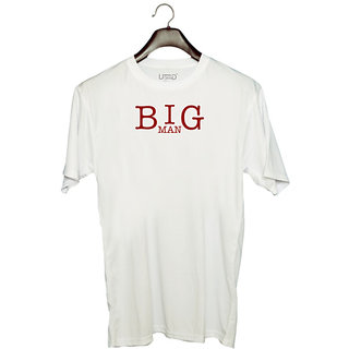 UDNAG Unisex Round Neck Graphic 'Father Son | Big Man' Polyester T-Shirt White