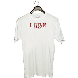 UDNAG Unisex Round Neck Graphic 'Father Son | Little Man' Polyester T-Shirt White