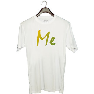 UDNAG Unisex Round Neck Graphic 'Father Son | Me' Polyester T-Shirt White
