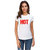 UDNAG Unisex Round Neck Graphic 'Couple | Hot' Polyester T-Shirt White