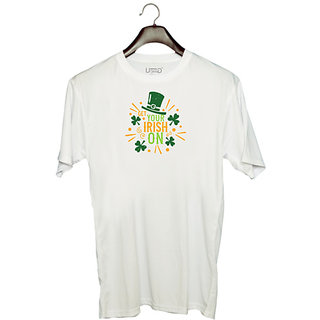 UDNAG Unisex Round Neck Graphic 'Irish | get your irish on3' Polyester T-Shirt White