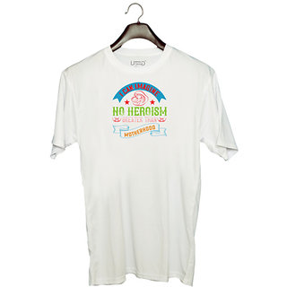 UDNAG Unisex Round Neck Graphic 'Mother | I can imagine no heroism greater than motherhood' Polyester T-Shirt White