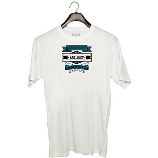 UDNAG Unisex Round Neck Graphic 'Grand Father | Grandfathers are just antique little boys' Polyester T-Shirt White