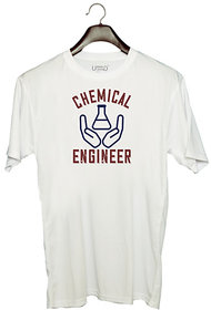 UDNAG Unisex Round Neck Graphic 'Chemical Engineer | chemical engineer' Polyester T-Shirt White