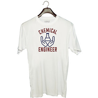 UDNAG Unisex Round Neck Graphic 'Chemical Engineer | chemical engineer' Polyester T-Shirt White