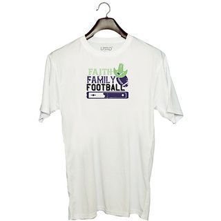 UDNAG Unisex Round Neck Graphic 'Football | Faith family football 2 (1)' Polyester T-Shirt White
