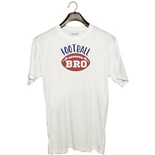 UDNAG Unisex Round Neck Graphic 'Football | Football bro' Polyester T-Shirt White