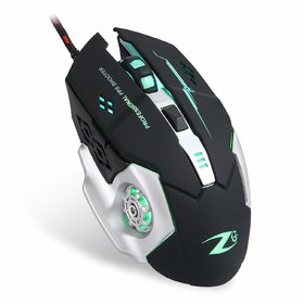 Zoook Bomber Gaming Mouse with 6 Programmable Buttons 3200 DPI Optical Sensor Ergonomic Mice Colorful RGB LED Light
