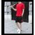Odoky Men Red & Black Casual T-Shirt and Short Set