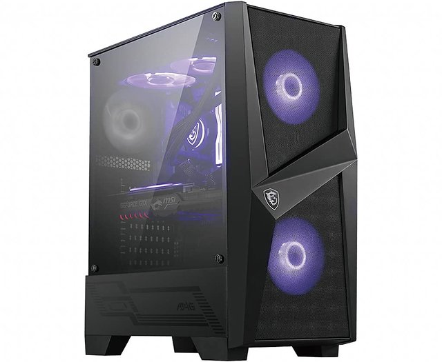 Buy MSI MAG Forge 100M Mid Tower Gaming PC Case (Black, 2 x 120mm RGB ...