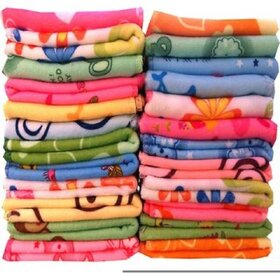 Multicolor Cotton Abstract Face Towel Set Of 12 (25 Cm X 25 Cm)
