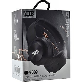 MTR MH-9003 Bluetooth Headset (Black, On the Ear)