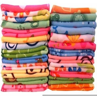 Multicolor Cotton Abstract Face Towel Set Of 12 (25 Cm X 25 Cm)