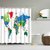 Importedkart Designed Bathroom Fabric Shower Include 12 Hooks Set Water Resistant Multichoice (Imported Item)43052