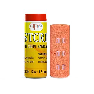 APS Bestcrepe 100 Soft Cotton, Pain Relief Crepe Bandage, Pack of 2 (15CM x 4M)