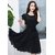 Vivient Women Black Solid Flair Georgette Short A Line Dress