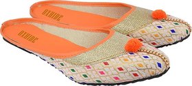 Oxhide Orange Mules For Women
