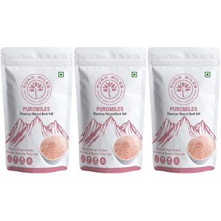 Puro Miles Himalayan Pink Rock Salt  Sourced from Khewra Salt Mines Free From Anti-Caking Chemical and Preservatives