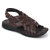 FAUSTO Men's Brown Buckle Criss Cross Strap Leather Sandals