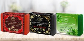 Puro Miles Organic Soap Combo Rose, Activated Charcoal, Neem  Aloe Vera Soap Handmade  Homemade Paraben Free