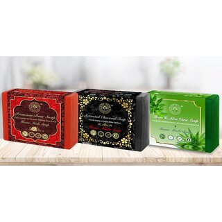 Puro Miles Organic Soap Combo Rose, Activated Charcoal, Neem  Aloe Vera Soap Handmade  Homemade Paraben Free