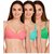 DeVry  Padded Seamed Multicolor Cotton Casual Bra Multicolors (Pack Of 3 Pc).