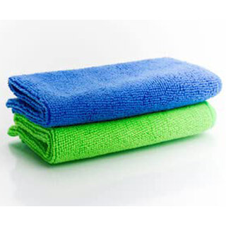 Microfiber Cloth 2 pcs 40x40 cms 340 GSM Multi-Color Multipurpose Cloths Microfiber Towels for Car Bike kitchen Cleaning