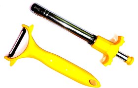 Stainless Steel Regular Gas Lighter with Free Peeler for Kitchen Stove (Assorted Color)