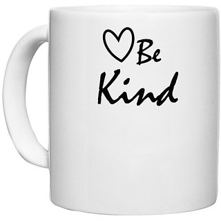 UDNAG White Ceramic Coffee / Tea Mug 'Heart | Heart be Kind' Perfect for Gifting [330ml]