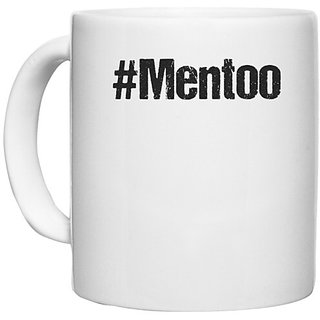 UDNAG White Ceramic Coffee / Tea Mug 'Hashtag | Mentoo' Perfect for Gifting [330ml]