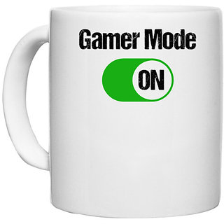 UDNAG White Ceramic Coffee / Tea Mug 'Gamer | Game mode On' Perfect for Gifting [330ml]