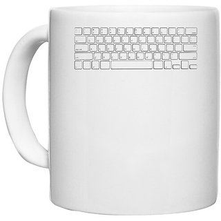UDNAG White Ceramic Coffee / Tea Mug 'Keyboard | Laptop Keyboard' Perfect for Gifting [330ml]