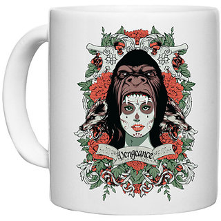 UDNAG White Ceramic Coffee / Tea Mug 'Death | Vengeance' Perfect for Gifting [330ml]