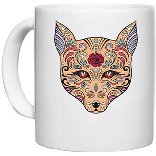 UDNAG White Ceramic Coffee / Tea Mug 'Illustration | Fox Head illustration' Perfect for Gifting [330ml]