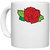 UDNAG White Ceramic Coffee / Tea Mug 'Flower | Rose' Perfect for Gifting [330ml]
