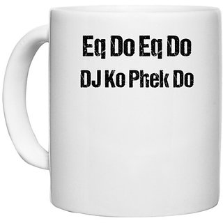 UDNAG White Ceramic Coffee / Tea Mug 'eq do eq do dj ko phek do' Perfect for Gifting [330ml]