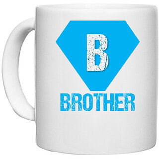 UDNAG White Ceramic Coffee / Tea Mug 'Rakshabandhan | Brother' Perfect for Gifting [330ml]
