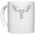 UDNAG White Ceramic Coffee / Tea Mug 'Geometry | Moose Head Geometry' Perfect for Gifting [330ml]