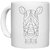 UDNAG White Ceramic Coffee / Tea Mug 'Geometry | Rhino Head Geometry' Perfect for Gifting [330ml]