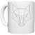 UDNAG White Ceramic Coffee / Tea Mug 'Geometry | Wolf Head Geometry' Perfect for Gifting [330ml]