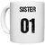 UDNAG White Ceramic Coffee / Tea Mug 'Rakshabandhan | Sister Number 01' Perfect for Gifting [330ml]