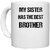 UDNAG White Ceramic Coffee / Tea Mug 'Rakshabandhan | My Sister Has The Best Brother' Perfect for Gifting [330ml]