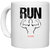 UDNAG White Ceramic Coffee / Tea Mug 'Gym | Run' Perfect for Gifting [330ml]