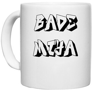 UDNAG White Ceramic Coffee / Tea Mug 'Brother | Bade Miya' Perfect for Gifting [330ml]