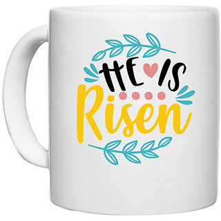 UDNAG White Ceramic Coffee / Tea Mug 'Risen' Perfect for Gifting [330ml]