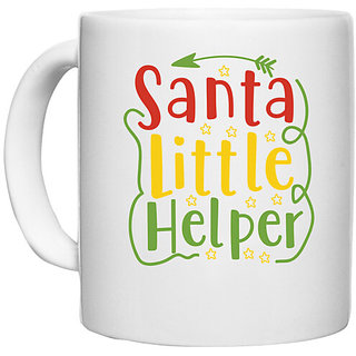 UDNAG White Ceramic Coffee / Tea Mug 'Christmas Santa | santa's little helperr' Perfect for Gifting [330ml]