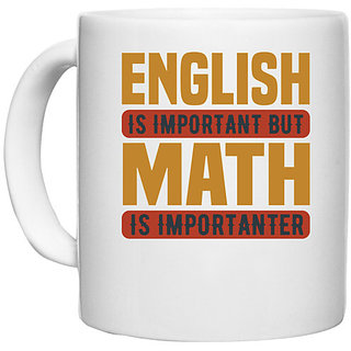 UDNAG White Ceramic Coffee / Tea Mug 'School Teacher | English' Perfect for Gifting [330ml]